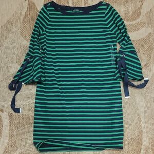 Ralph Lauren Blue and Green Striped Dress - New